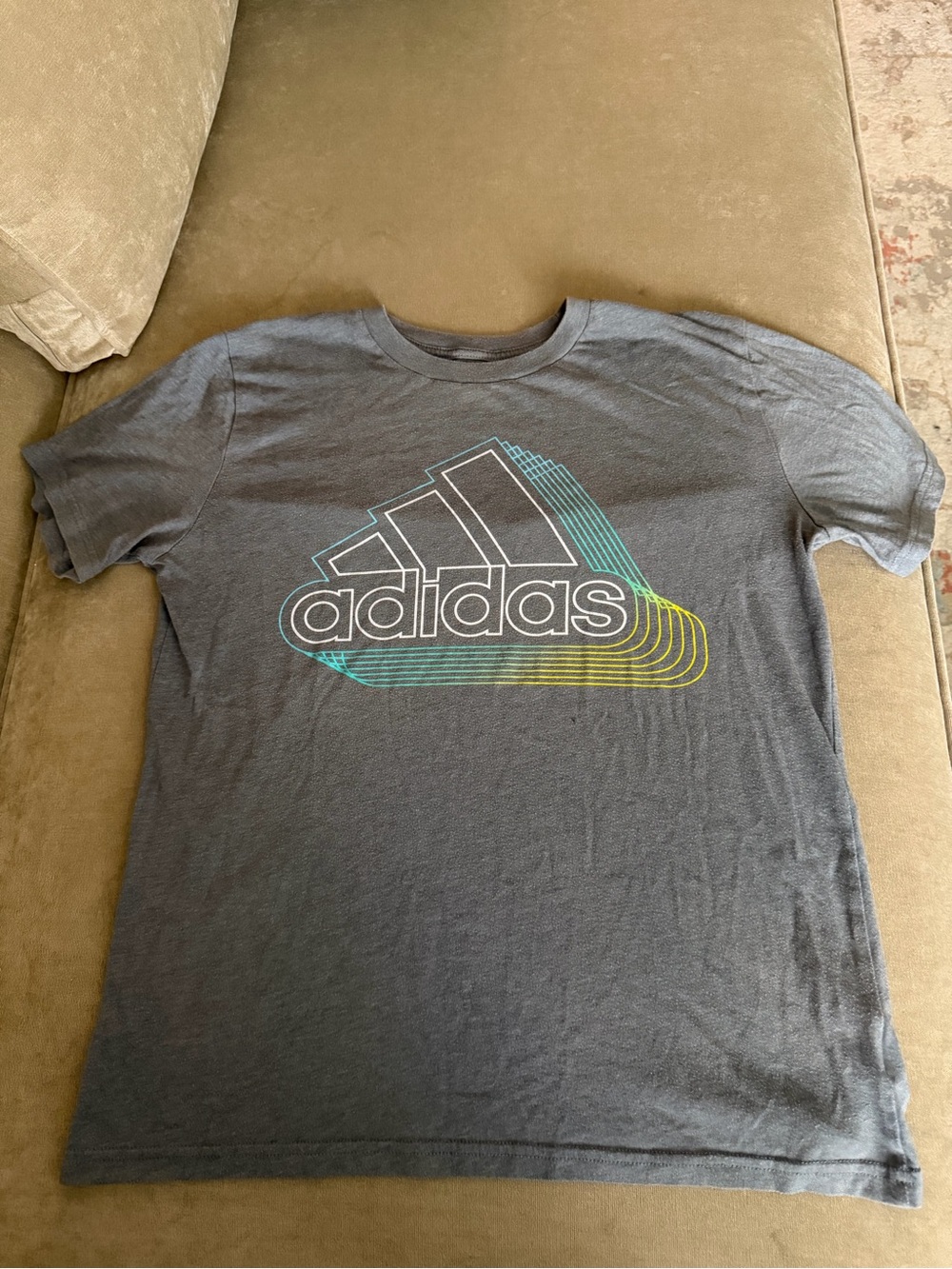 Adidas Youth Logo Graphic Tee - Gray